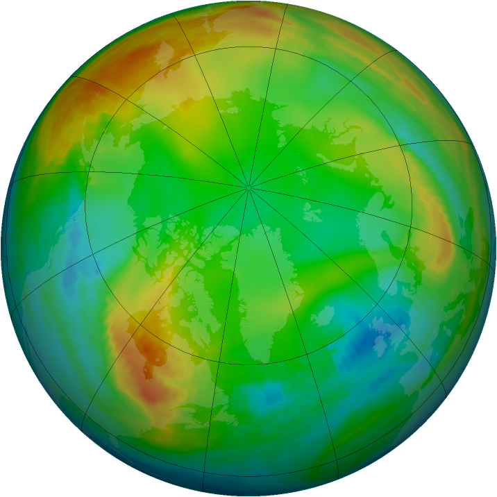 Arctic ozone map for 02 January 1981